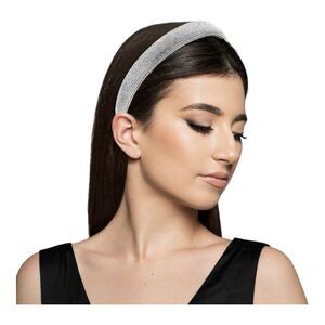 Boutique Fashion Silver Rhinestone Headband Glam Sparkle Hair Accessory New